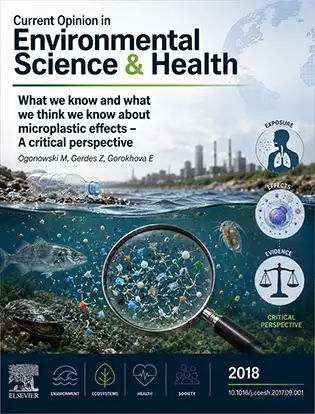 Journal cover graphic for Current Opinion in Environmental Science &amp; Health