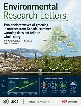 Journal cover graphic for Environmental Research Letters