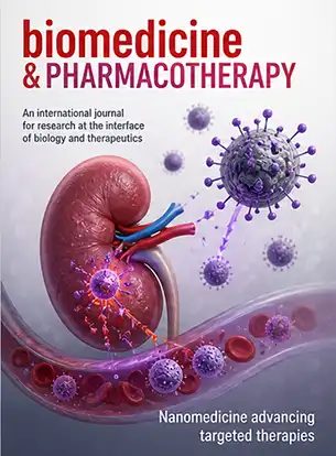 Journal cover graphic for Biomedicine &amp; Pharmacotherapy