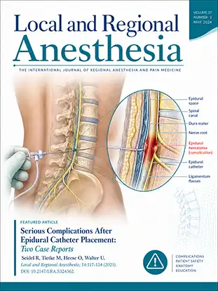 Journal cover graphic for Local and Regional Anesthesia
