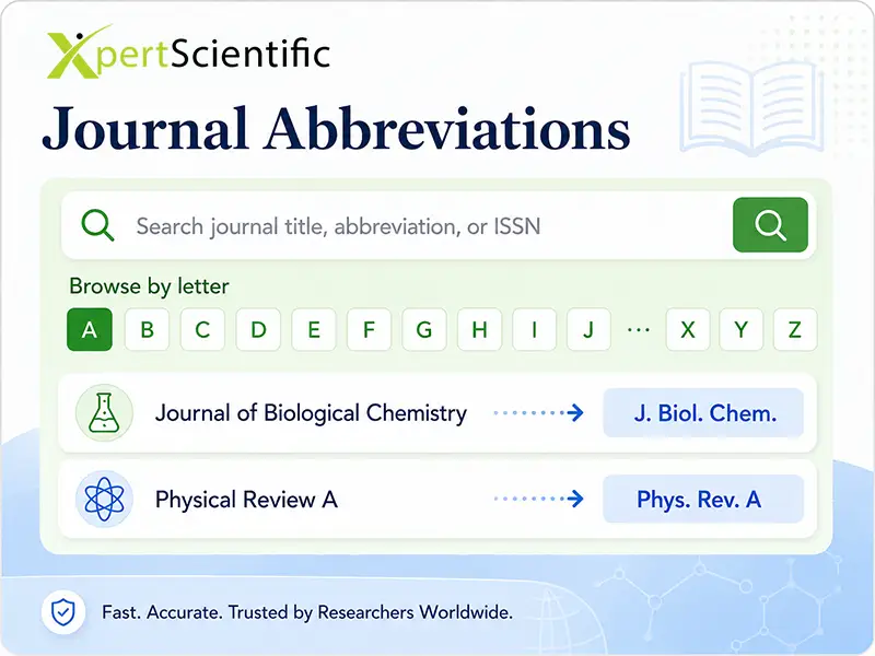 Journal Abbreviation Finder with title, abbreviation and ISSN search
