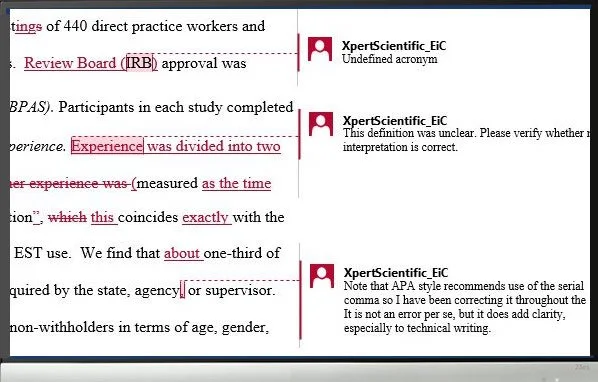 Proofreading example